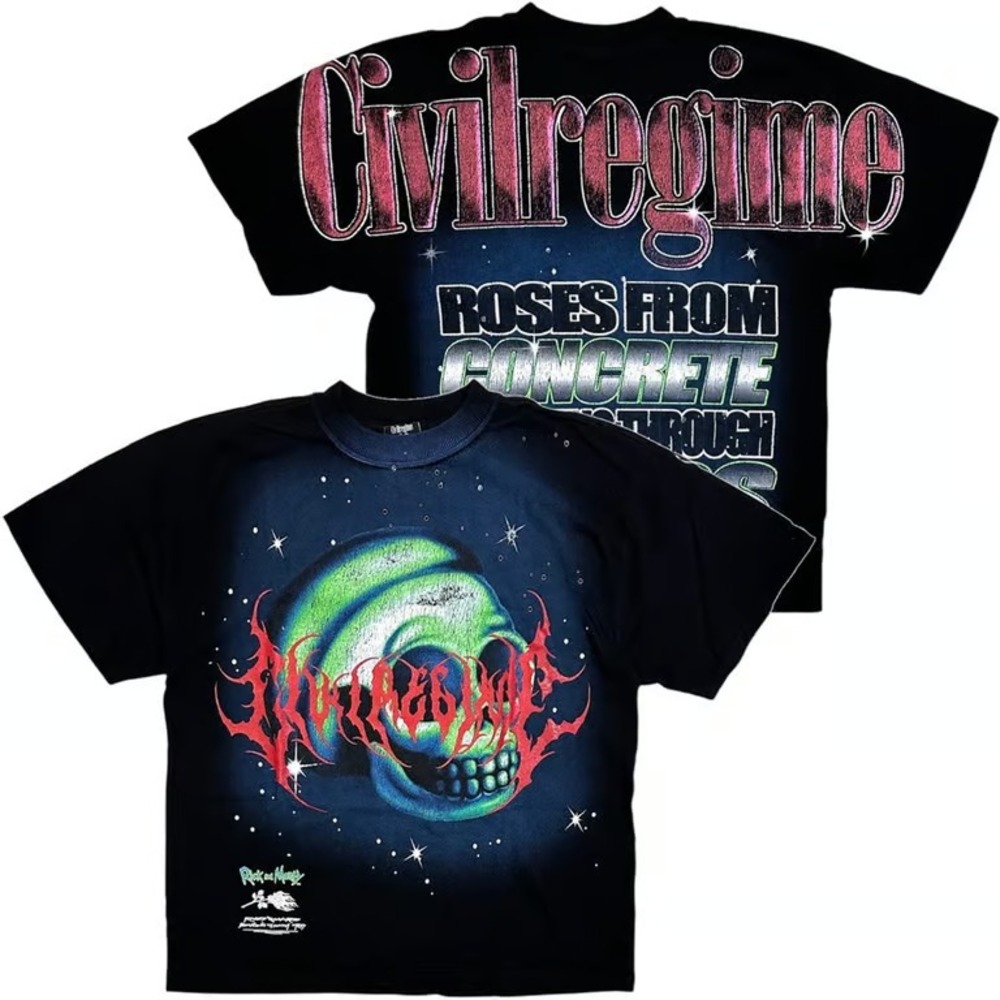 Civil Regime x Rick and Morty Future Misfit 199X T-Shirt Black Large NWT